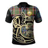 Norvel Tartan Polo Shirt Viking Wolf