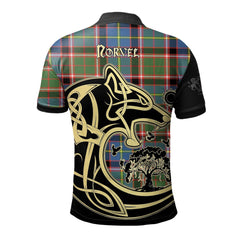 Norvel Tartan Polo Shirt Viking Wolf