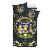 NovaScotia District Tartan Crest Bedding Set - Golden Thistle Style