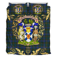 NovaScotia District Tartan Crest Bedding Set - Golden Thistle Style