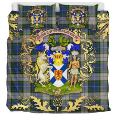 NovaScotia District Dress Tartan Crest Bedding Set - Golden Thistle Style