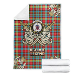 Ogilvie Tartan Gold Courage Symbol Blanket