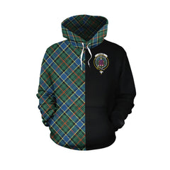 Ogilvie Hunting Ancient Tartan Hoodie Half of Me - Cross Style