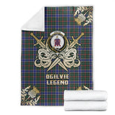 Ogilvie Hunting Modern Tartan Gold Courage Symbol Blanket