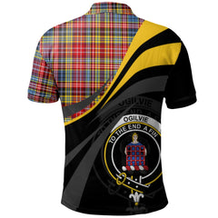 Ogilvie (Ogilvy) of Airlie Ancient Tartan Polo Shirt - Royal Coat Of Arms Style