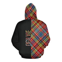 Ogilvie of Airlie Ancient Tartan Hoodie Half of Me - Cross Style