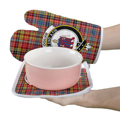 Ogilvie Of Airlie Ancient Tartan Crest Oven Mitt And Pot Holder (2 Oven Mitts + 1 Pot Holder)