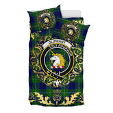 Oliphant Modern Tartan Crest Bedding Set - Golden Thistle Style