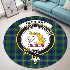 Oliphant Modern Tartan Crest Round Rug