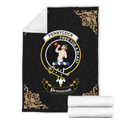 Pennycook Crest Tartan Premium Blanket Black