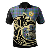 Pitcairn Hunting Tartan Polo Shirt Viking Wolf