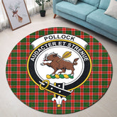 Pollock Modern Tartan Crest Round Rug