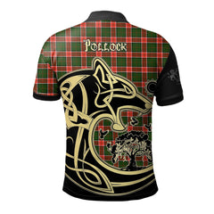 Pollock Modern Tartan Polo Shirt Viking Wolf