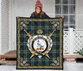 Blyth Tartan Crest Premium Quilt - Celtic Thistle Style