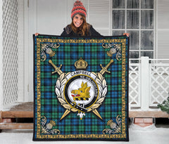 Campbell Ancient 01 Tartan Crest Premium Quilt - Celtic Thistle Style