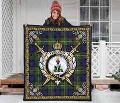 Ferguson Tartan Crest Premium Quilt - Celtic Thistle Style