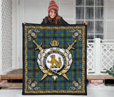 Gillies Ancient Tartan Crest Premium Quilt - Celtic Thistle Style