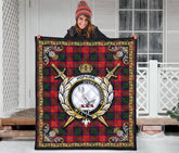 Hopkirk Tartan Crest Premium Quilt - Celtic Thistle Style