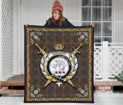 Kennedy Weathered Tartan Crest Premium Quilt - Celtic Thistle Style