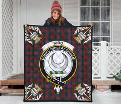 Kidd Tartan Crest Premium Quilt - Gold Thistle Style