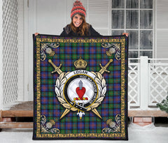 Logan Ancient Tartan Crest Premium Quilt - Celtic Thistle Style