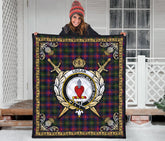 Logan Modern Tartan Crest Premium Quilt - Celtic Thistle Style