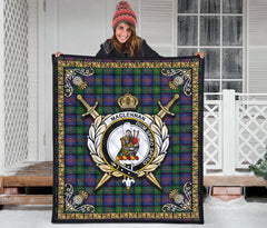 MacLennan Ancient Tartan Crest Premium Quilt - Celtic Thistle Style