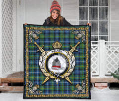MacNeill of Barra Ancient Tartan Crest Premium Quilt - Celtic Thistle Style