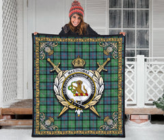 MacThomas Ancient Tartan Crest Premium Quilt - Celtic Thistle Style