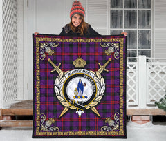 Montgomery Modern Tartan Crest Premium Quilt - Celtic Thistle Style