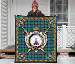 Morrison Ancient Tartan Crest Premium Quilt - Celtic Thistle Style