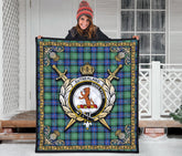 Sutherland Old Ancient Tartan Crest Premium Quilt - Celtic Thistle Style