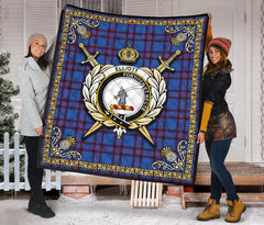 Elliott Modern Tartan Crest Premium Quilt - Celtic Thistle Style