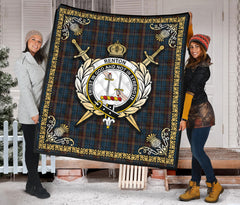 Renton Tartan Crest Premium Quilt - Celtic Thistle Style