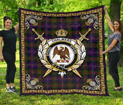 Chalmers (Balnacraig) Tartan Crest Premium Quilt - Celtic Thistle Style
