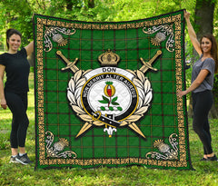 Don Tartan Crest Premium Quilt - Celtic Thistle Style