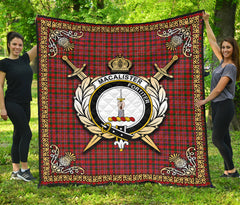 MacAlister Modern Tartan Crest Premium Quilt - Celtic Thistle Style