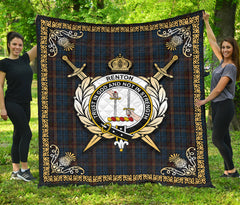 Renton Tartan Crest Premium Quilt - Celtic Thistle Style