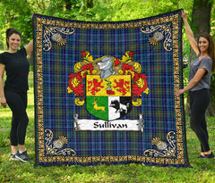 Sullivan Tartan Crest Premium Quilt - Celtic Thistle Style
