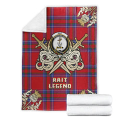 Rait Tartan Gold Courage Symbol Blanket