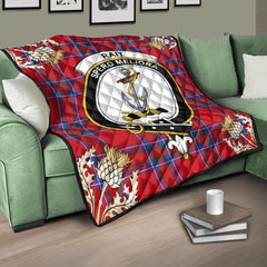 Rait Tartan Crest Premium Quilt - Gold Thistle Style
