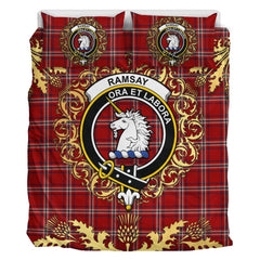 Ramsay 02 Tartan Crest Bedding Set - Golden Thistle Style