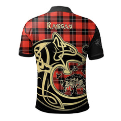 Ramsay Modern Tartan Polo Shirt Viking Wolf