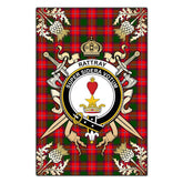 Rattray Modern Tartan Crest Black Garden Flag - Gold Thistle Style