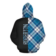 Roberton Tartan Hoodie Half of Me - Cross Style