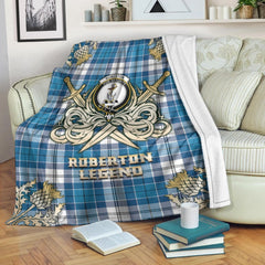 Roberton Tartan Gold Courage Symbol Blanket