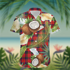 Robertson Tartan Hawaiian Shirt Hibiscus, Coconut, Parrot, Pineapple - Tropical Garden Shirt