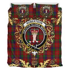 Robertson 03 Tartan Crest Bedding Set - Golden Thistle Style