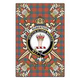 Robertson Ancient Tartan Crest Black Garden Flag - Gold Thistle Style