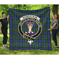 Robertson Hunting Modern Tartan Crest Quilt